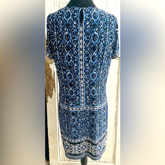 WHBM-BUSINESS CASUAL Blue & White Shift Dress.NWOT - Picture 4 of 5